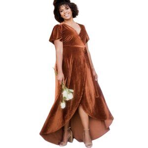 Baltic Born Andi Velvet Ribbed Wrap Maxi Dress - XS